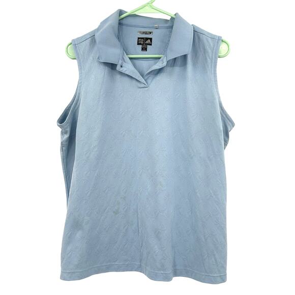 Adidas‎ Size XL Shirt Blue Sleeveless Tank Polo Cooling Activewear Athletic Gym - Picture 1 of 6